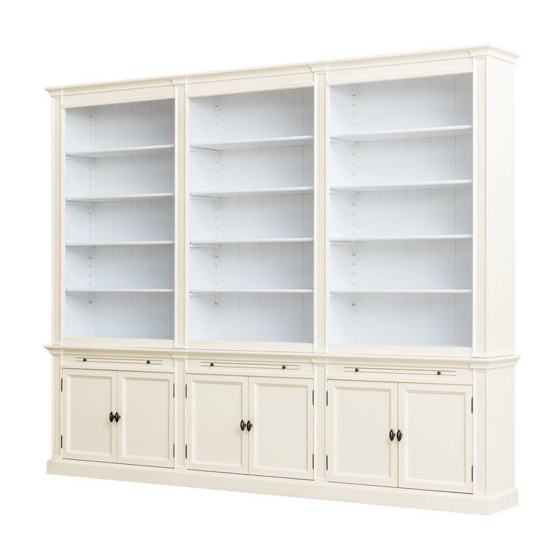 Bodee 240cm H x 300cm W Library Bookcase, Cream