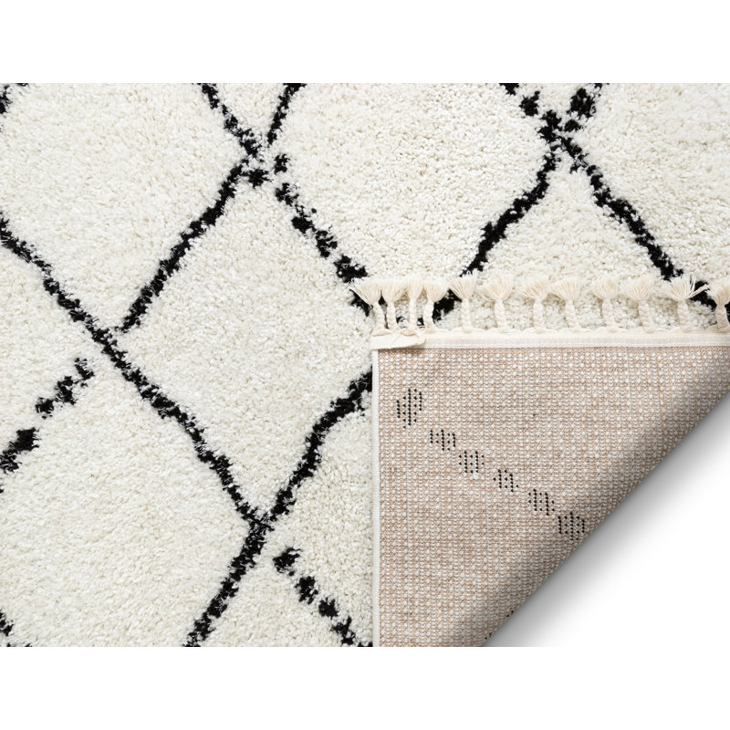 Melody Moroccan Synthetic Shag Area Rug, Rectangle 120 x 160cm