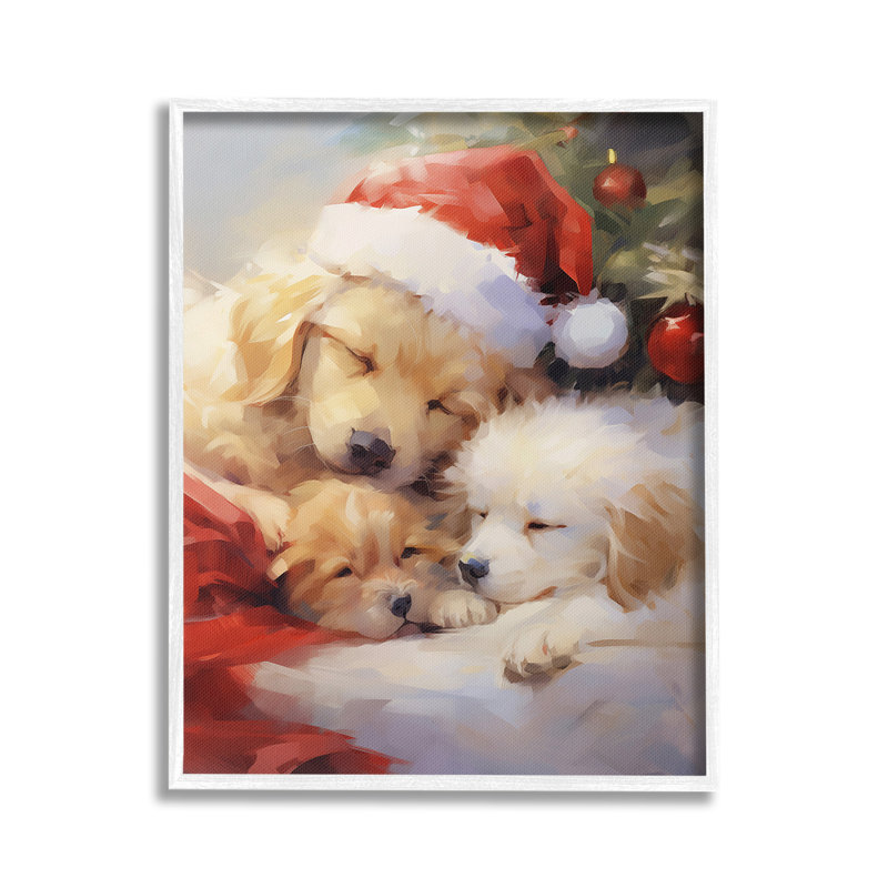 «Christmas Puppies» par Tree, estampe numérique par Enrico McGarrigle, Estampe numérique Farmhouse, H 20 po x l 16 po