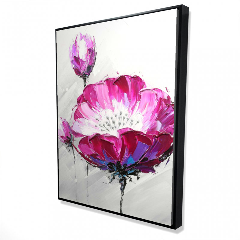 Fuchsia Wild Flower Print On Canvas