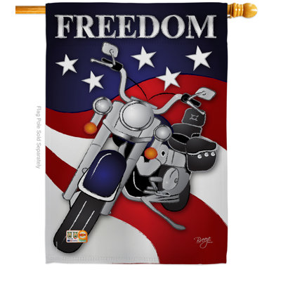 Double Sided 40 in. H x 28 in. W Polyester Independence Day House Flag
