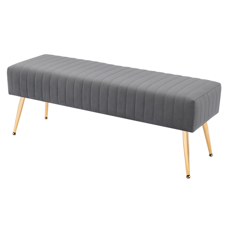 Banc en velours Rodjanae, gris