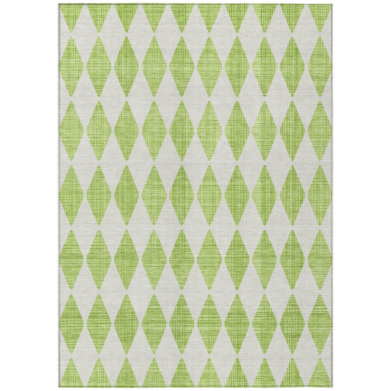 Fayme Washable Geometric Indoor / Outdoor Rug, Rectangle 8' x 10'