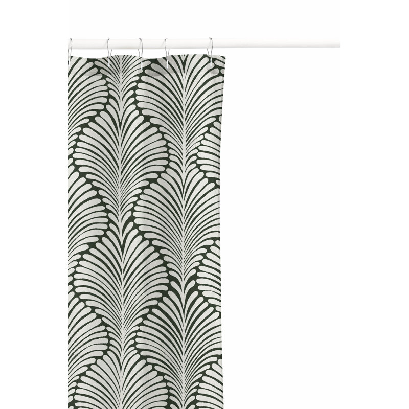 Elegant Palms Ultra-Thin Lightweight Shower Curtain, Green/Chimichurri