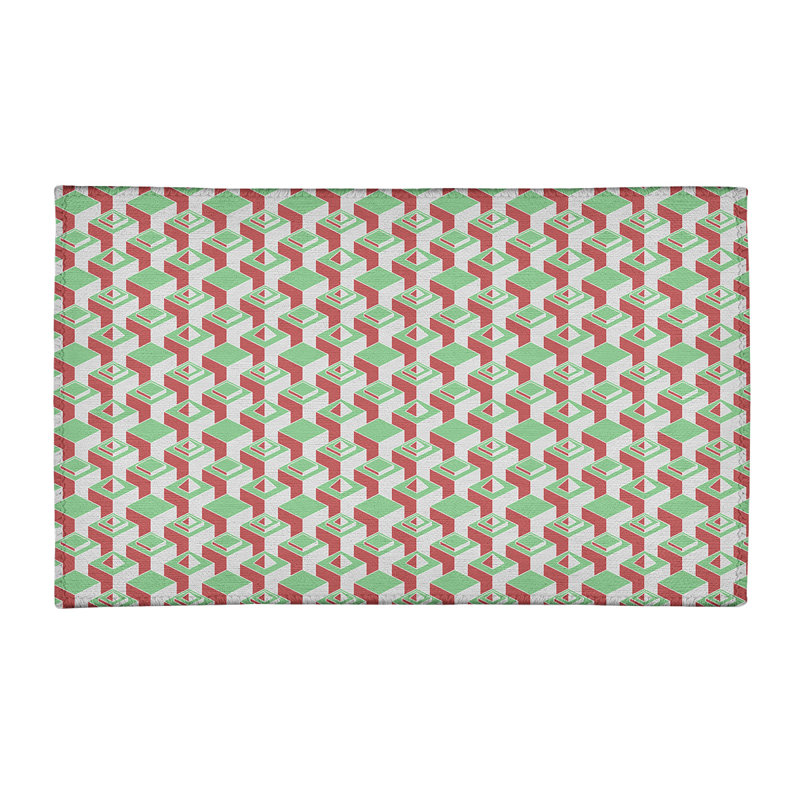 Tapis rouge/vert/vert léger skyscrapers, Rectangle 2 pi x 3 pi