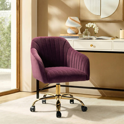 Chaise de travail en velours Adan