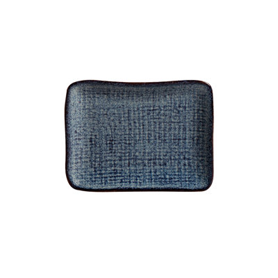 Titanium Small Juta Rectangular Platter 7.1" Ceramic Stoneware - Microwave, Oven, and Dishwasher Safe, by Porto Brasil