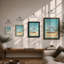 Striped Beach Hut Coastal - Framed Print-1012168720-1012168726