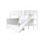 Lit superposé simple au-dessus de double avec 2 tiroirs, glissière, tablettes, échelle, lit superposé en bois d'hévéa avec glissière, tiroirs-421587631