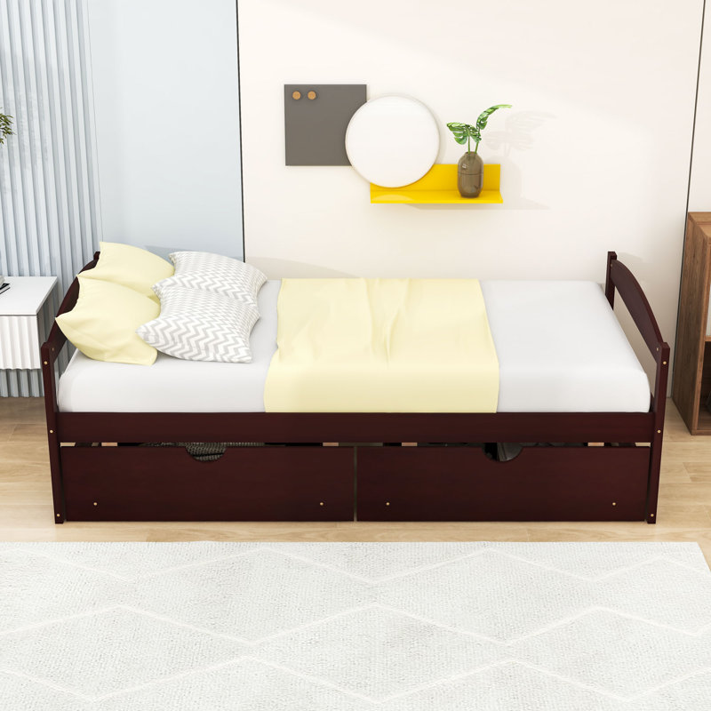Comrie Twin Storage Platform Bed with Drawers, Espresso