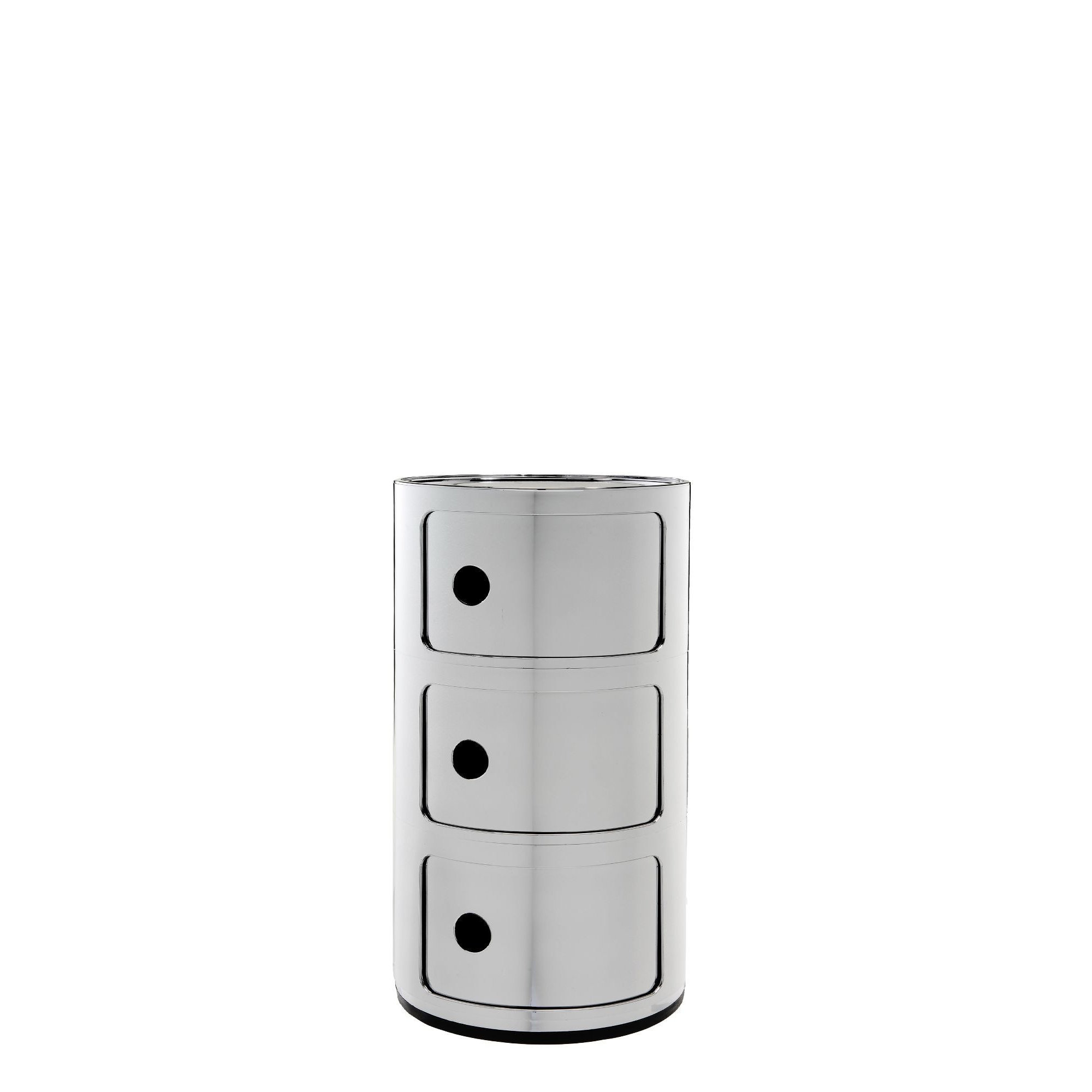 Precious Componibili Round Storage Modules, 3 Hi, Chrome