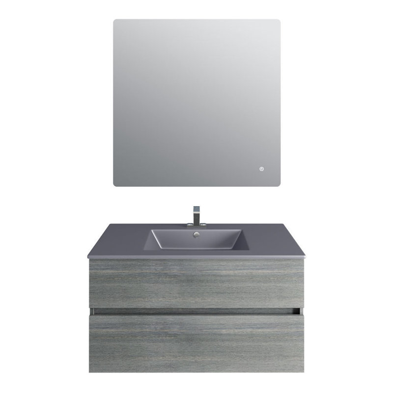 Ensemble de meuble-lavabo simple 36 po, Gris