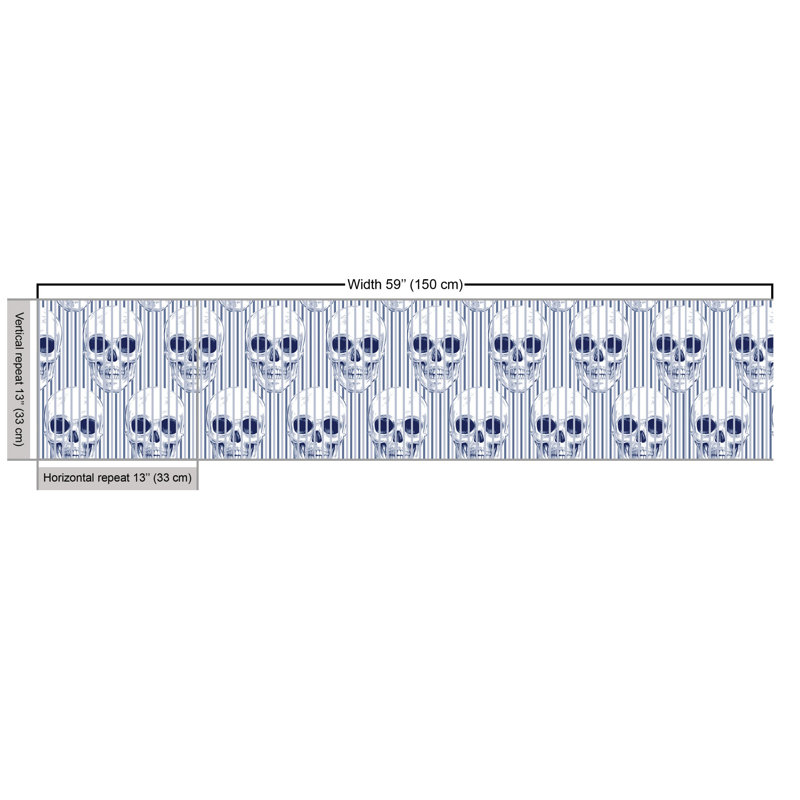 Geer Skulls and Geometric Shapes Fabric