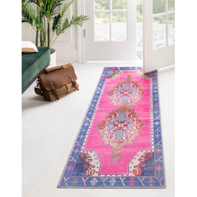 Tapis traditionnel d'Oppie fuchsia / violet