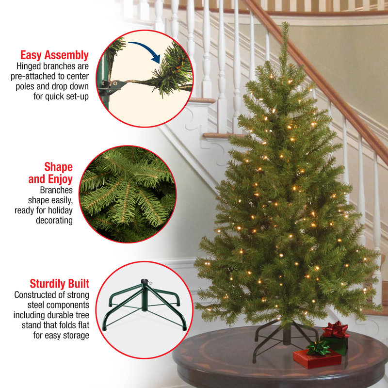 The Holiday Aisle® North Valley Spruce Tree with Clear Lights, 4.5 FT
