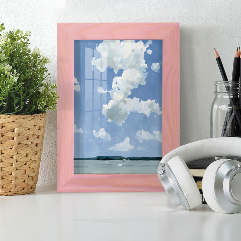 «Juillet Lakeside II», impression encadrée avec verre, H 9 po x l 7 po x P 1 po, Rose