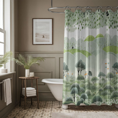 Rideau de douche Misty Greenery - Premium