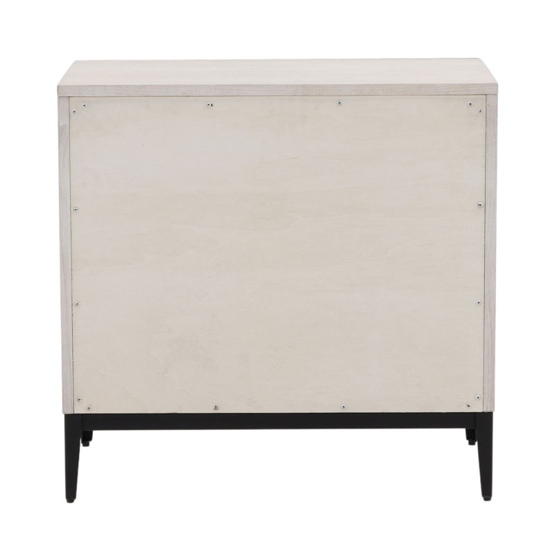 Silvia 2-Drawer Rubberwood Nightstand, Light Gray