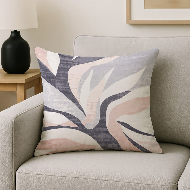 Coussin décoratif intérieur / extérieur gris Modern Modern, Carré 18 po, Gris abstrait 57