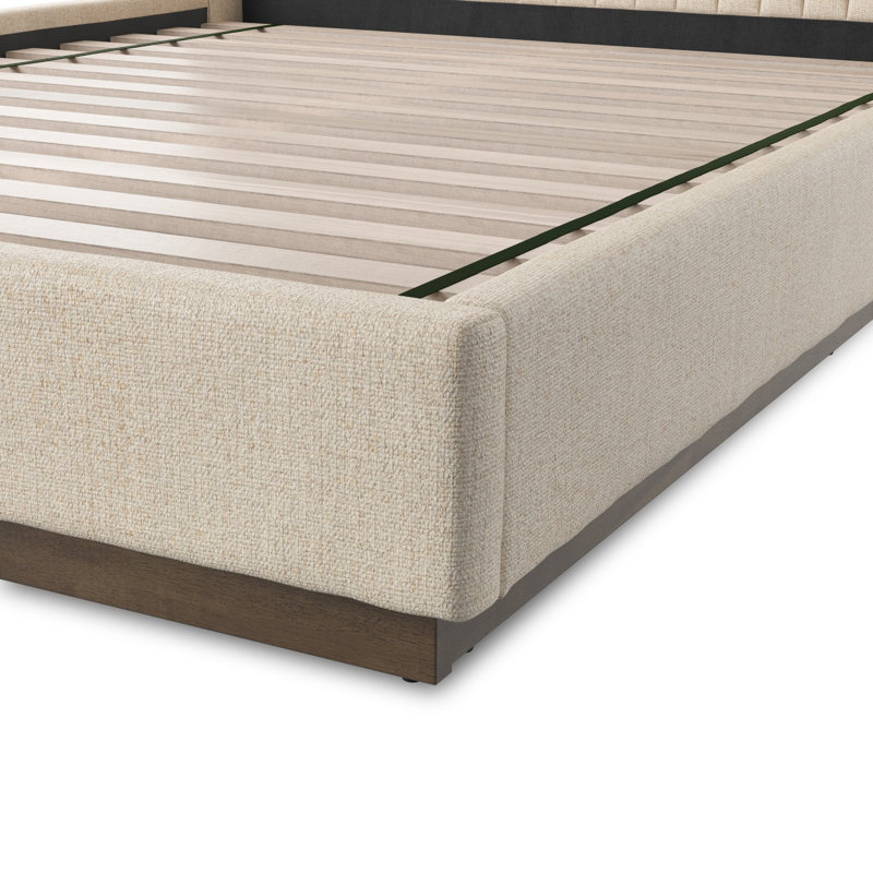 Montgomery Upholstered Wingback Bed, Queen, Thames Cream