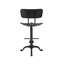 Rustic Black 22-33" Adjustable Tractor Seat Barstool with Backrest-66930068