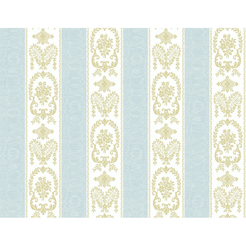 Rouleau de papier peint lisse L 27 pi x l 27 po Aavash Stripes, Turquoise, Beige
