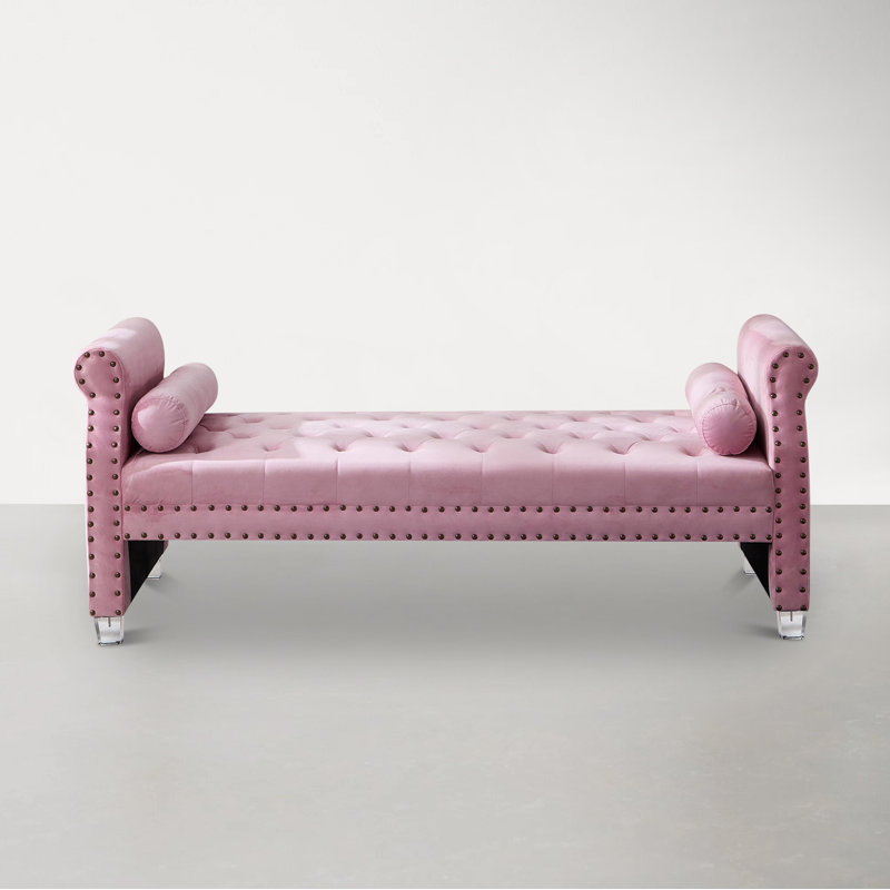 Banc Stephenie, Velours rose