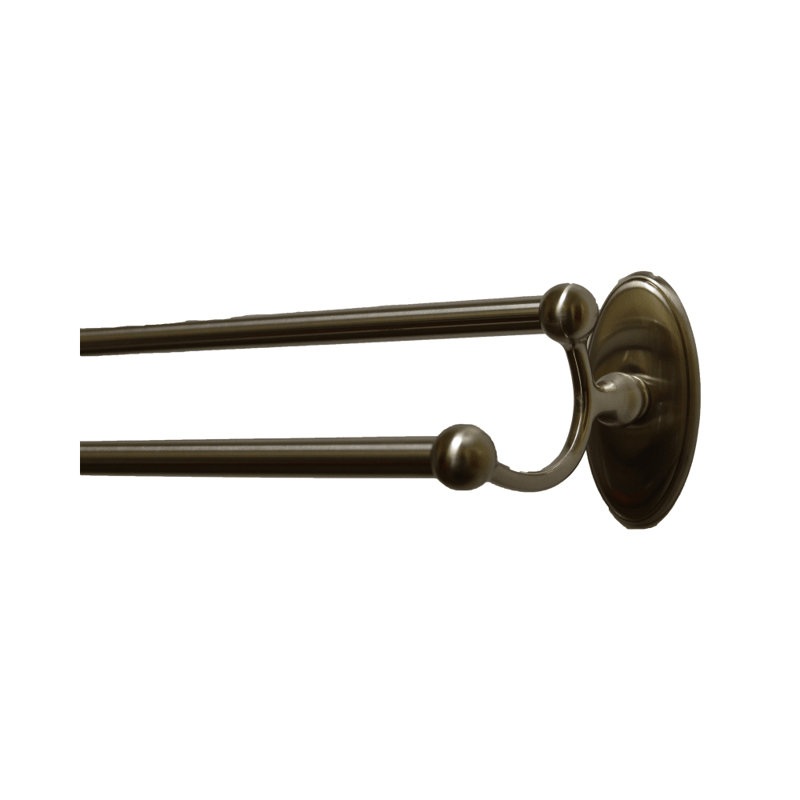 Double barre à serviettes murale 24 po Woodrich, Nickel satiné