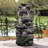 Fountains, 40.5" Tall 6-Tier Rock Fountain, Gray Polyresin with LED Lights, for Garden Patio Porch Foyer | Gray | Rock