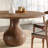 Dark Walnut Round Solid Wood Dining Table-1684991616