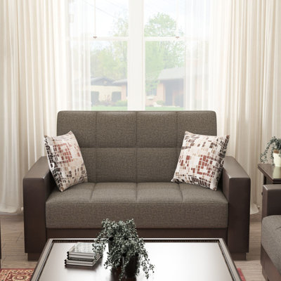 Convertible avec rangement en chenille brune -, espace pour les petites maisons, dortoirs confortables, capacité de poids de 600 lb