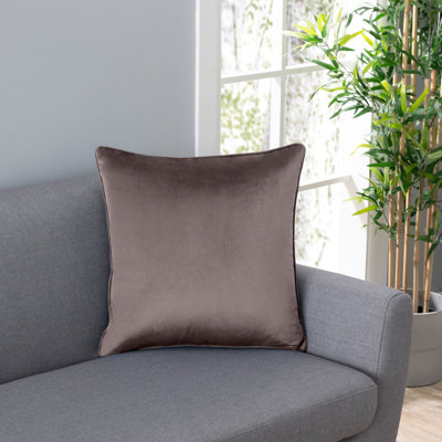 Oreiller carré en velours de qualité supérieure de 20 po avec duvet et passepoil authentique