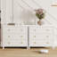Commode pour chambre à coucher, commode de 29 po de hauteur pour garde-robe avec commode à 3 tiroirs avec armoire de rangement pour les vêtements, organisateur de tiroir pour chambre à coucher, salon, placard, couloir, blanc