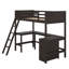 Lit mezzanine simple avec tablettes intégrées et zone d'étude, y compris poste de travail-1128135355