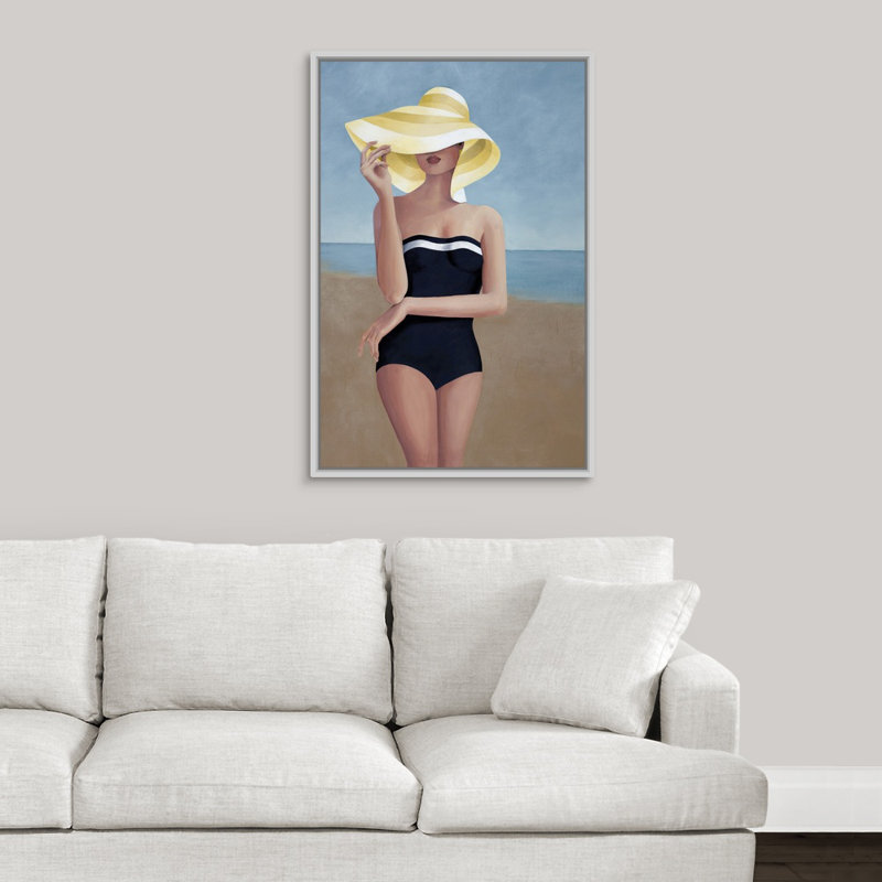 « cozumelting », peinture sur toile, Cadre flottant blanc, H 31,7 po x l 21,7 po x P 1,75 po