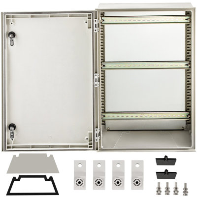 Boîtier en acier NEMA, boîte électrique en fibre de verre NEMA 4X 24 x 16 x 9 / ', IP66 étanche et anti-poussière, boîte de jonction électrique extérieure / intérieure, avec plaque de montage (60 x 40 x 23 cm)