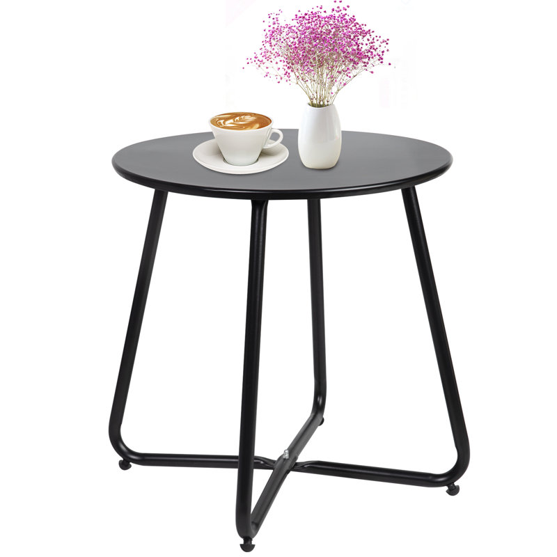 Adelynn Iron Top End Table, Black