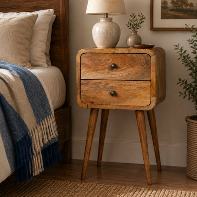 Mantello 30cm W Solid Wood Bedside Table