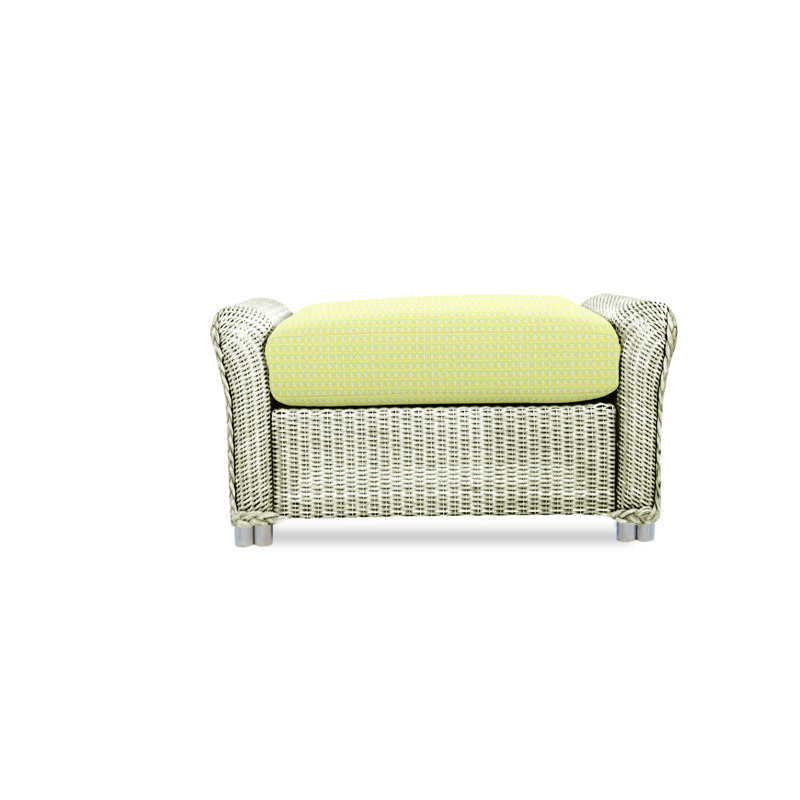Reflections Outdoor Ottoman, Ivory, Friendly Flax