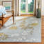 Tapis floral en laine / viscose touffeté à la main Candelo bleu clair / ivoire / vert-757730343