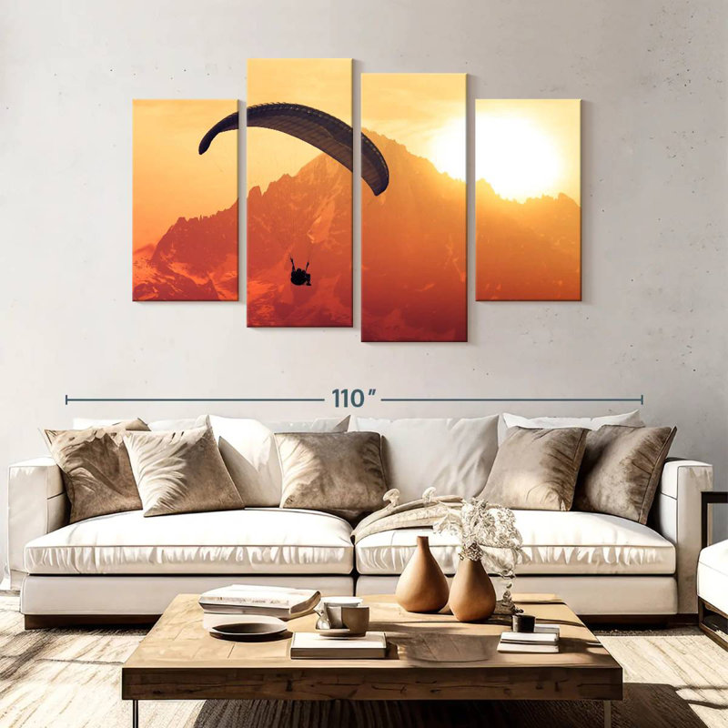 Sireci Paragliding Over Alps, 54" H x 84" W