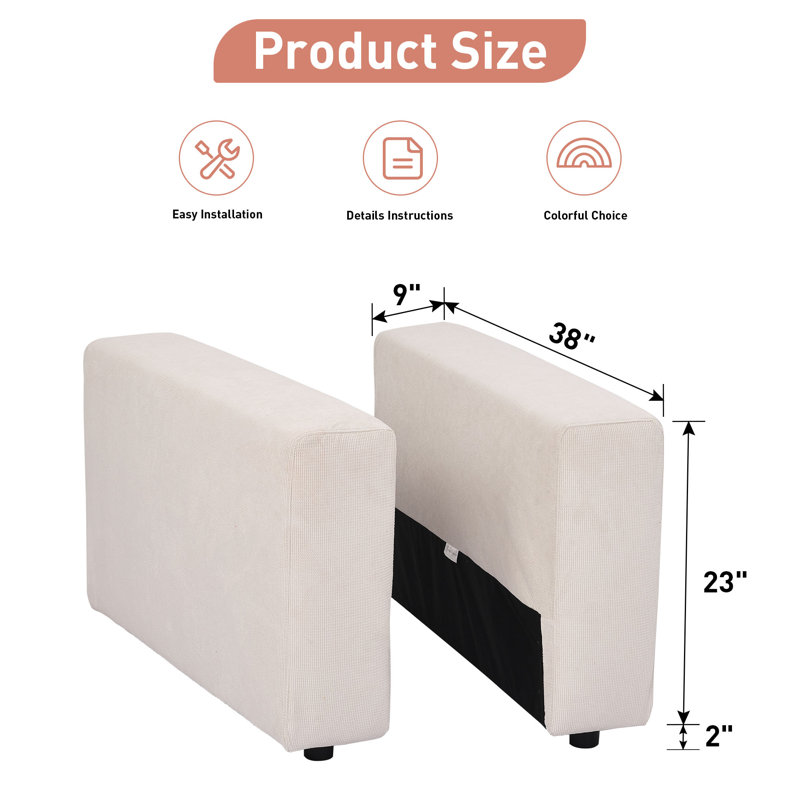 Canapé modulaire en velours côtelé 9 po avec accoudoirs