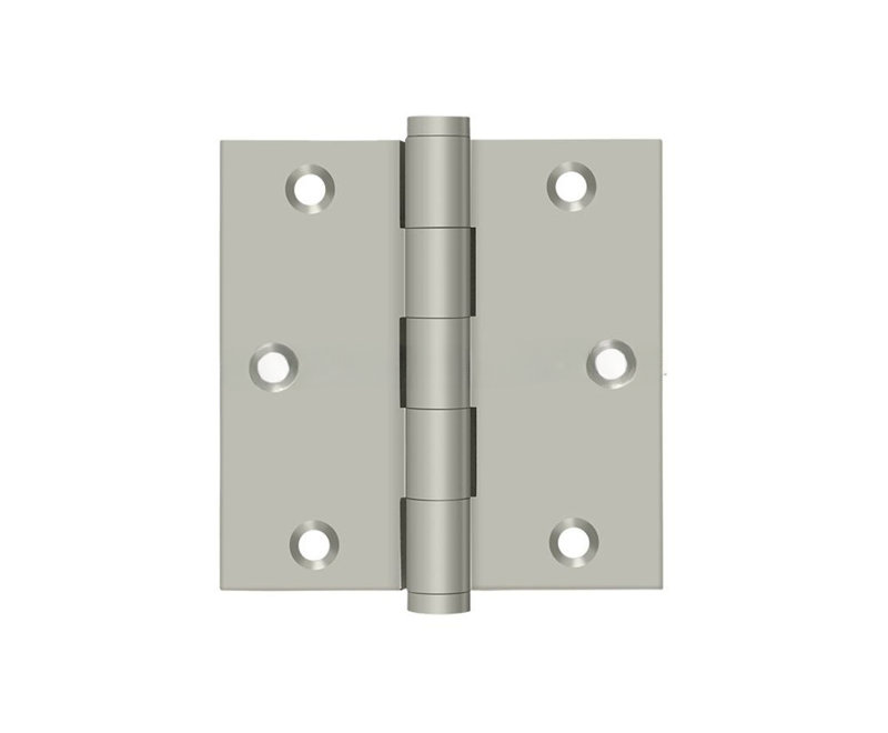 Deltana DSB3515 3-1/2" x 3-1/2" Square Hinge in Brushed Nickel Pair, Brushed Nickel