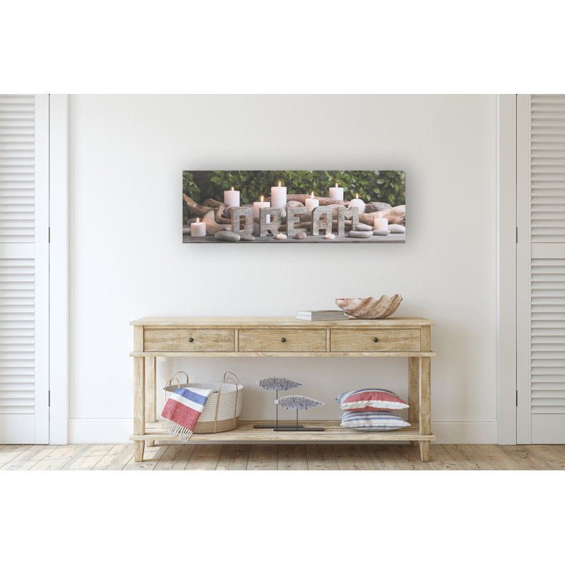 Art for the Home Typography Dream LED Printed Canvas