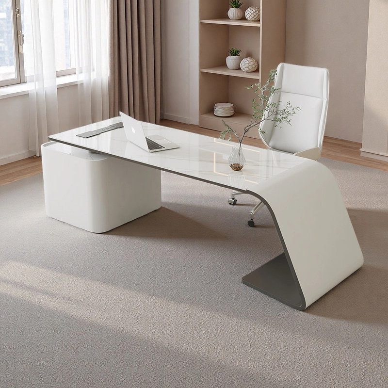 Bureau de travail italien minimaliste, H 29,53 po x l 78,74 po x P 27,56 po