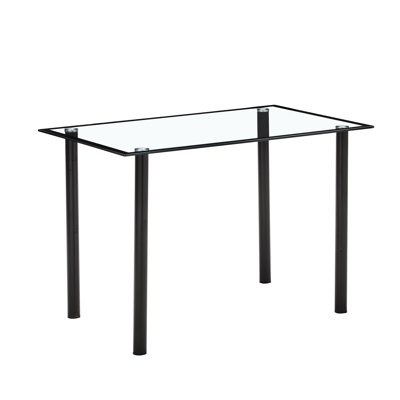 Glass Top Metal Base Dining Table