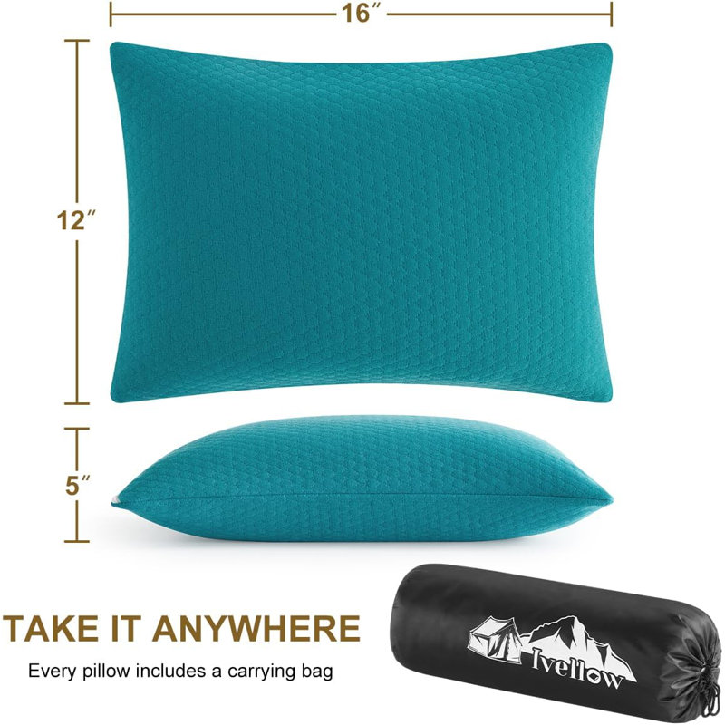 Coussins de hamac, coussin de camping compressible pour dormir, H 13,8 po x l 17,7 po, Bleu turquoise