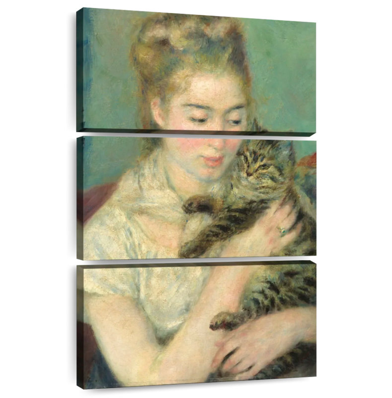 Leisha Woman With A Cat, 38" H x 24" W