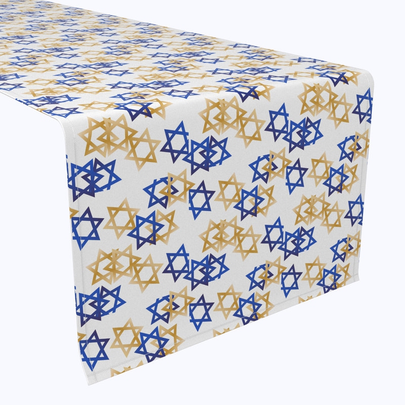 Westbeth Geometric Hanukkah Table Runner, 108" L x 14" W