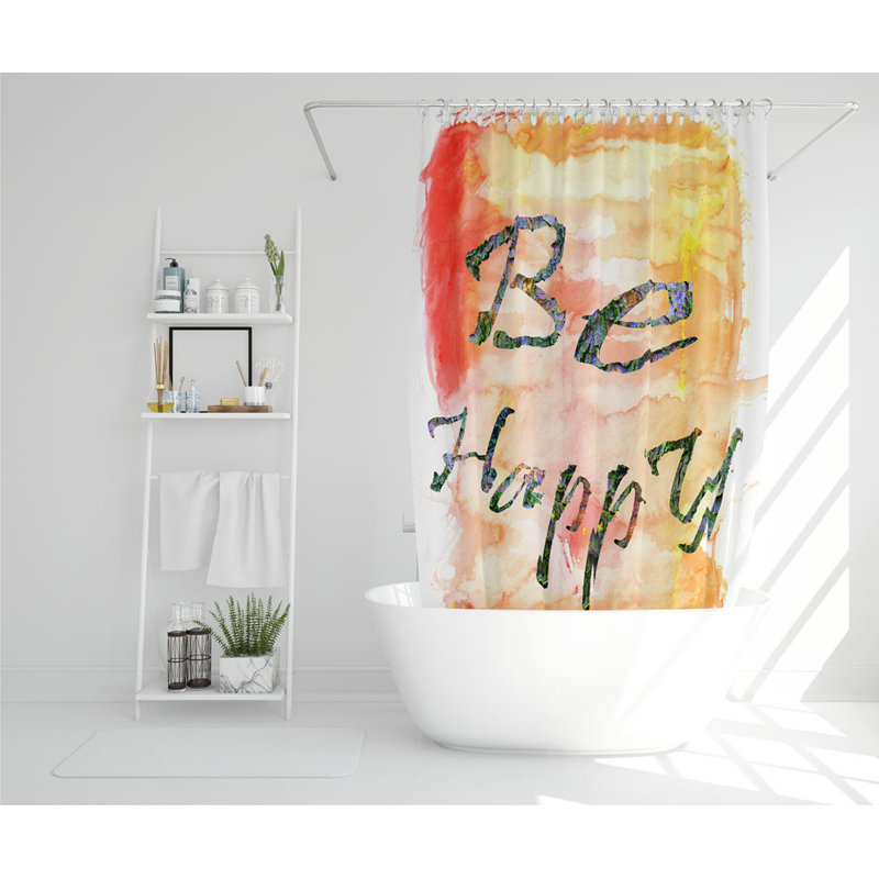 Be Happy Designer Shower Curtain